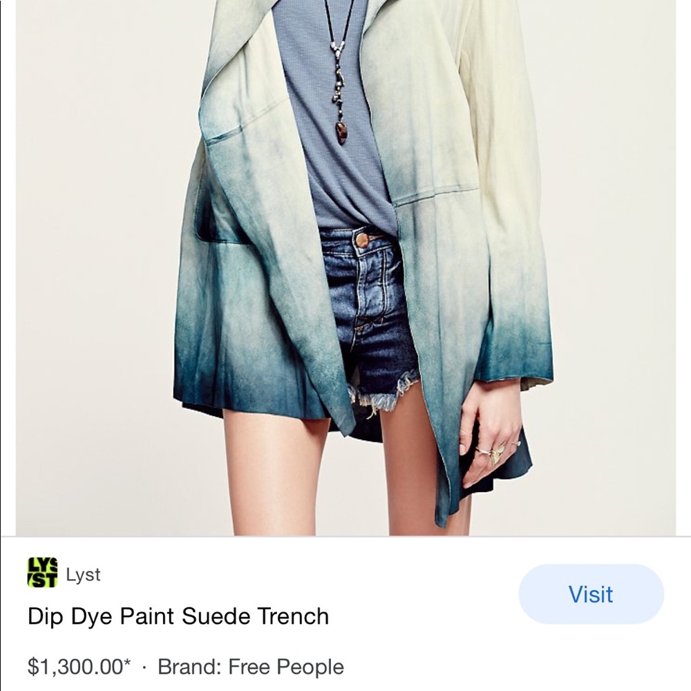 Free People Dip Dye Paint Suede Trench size small - Picture 10 of 12